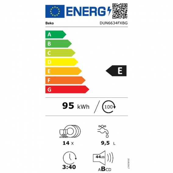 Beko DUN6634FXBG Unterbau-Geschirrspüler 60 cm Edelstahl Watersafe+