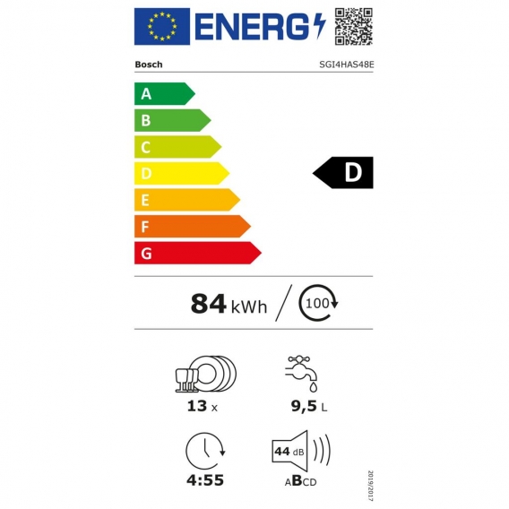 Bosch SGI4HAS48E Serie 4 Einbau-Geschirrspüler Vario-Besteckkorb AquaStop