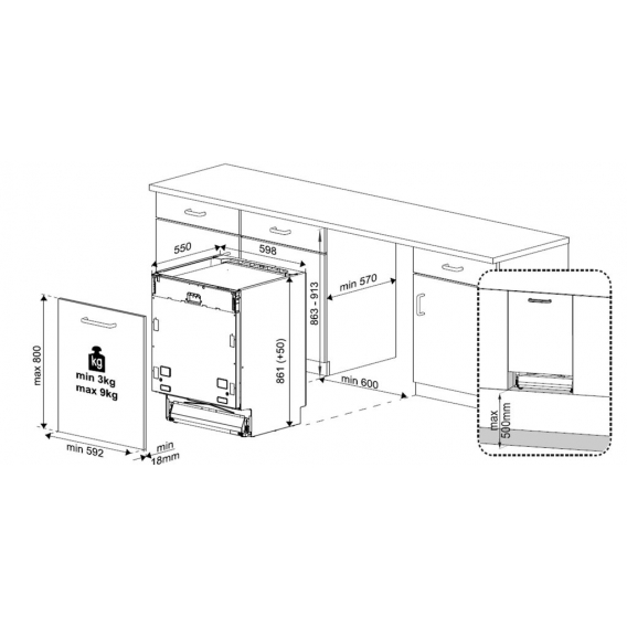 Beko DIT48530S Großraumgeschirrspüler, vollintegrierbar, 15 Maßgedecke, weißes Direct Access LC-Display mit Sensortasten und bis