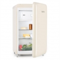 Klarstein Popart Cream - Kühlschrank, Standkühlschrank, Retro Look der 50er, 108 Liter Volumen, 13 Liter Gefrierfach, Blitzkühl-