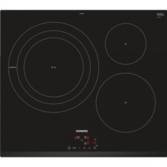 Siemens iQ300 EH631BDB1E, Schwarz, Integriert, 60 cm, Zonen-Induktionskochfeld, 3 Zone(n), 2200 W