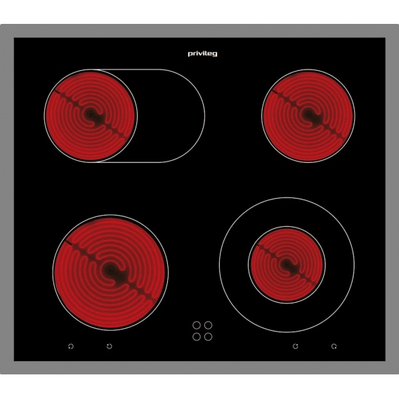 PRIVILEG PCTHR K6042 IN Glaskeramik-Kochfeld / Glaskeramik Elektro / Edelstahlrahmen / 60 cm
