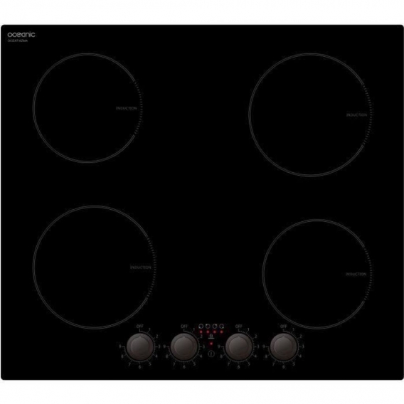 OCEANIC - TI4ZMA - Induktionsplatte - 4 Brenner - 6000 W - B58 cm x T52 cm - Chinesisches Glas