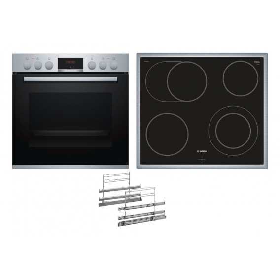 Bosch Einbau-Backofen-Set, HEA513BS2 + HEZ538S00 + NKN645GA1E HND411GS61