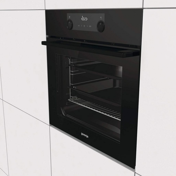 Gorenje Einbaubackofen-Set Black Steam Set/ Spezielle Dampfprogramme/ 71l/ Versenkbare Knebel/ Dynamisches Kühlgebläse/ AquaClea