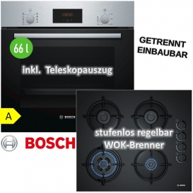 More about Bosch Herdset Autark Gasherd Einbau Backofen Heißluft + GAS Kochfeld auf HARTGLAS 60cm