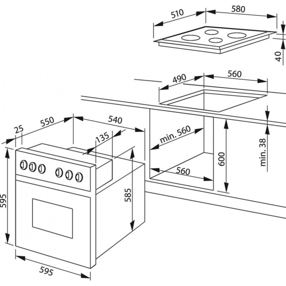 Amica EHE 932 000 W Elektro-Herdsets - Weiß