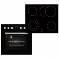 YUNA Einbauherdset Backofen Glaskeramik Kochfeld Celeste HS8-2KB 59L 60cm