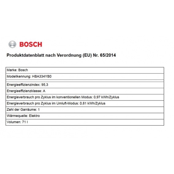 Bosch HBA334YB0 Einbaubackofen, schwarz