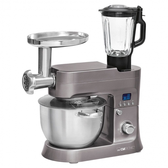 CLATRONIC Knetmaschine KM 3674 titan 1200W Küchenmaschine Standmixer Rührgerät