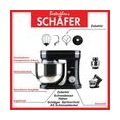 Schäfer 1200 Watt Küchenmaschine Knetmaschine Rührmaschine schwarz 74334