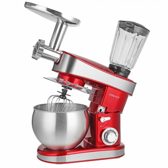 6,5L 1200W Elektrische Küchenmaschine Standmixer Entsafter Knetmaschine Fleischwolf Wurstmaschine