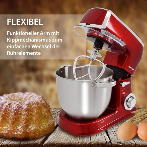 Syntrox Küchenmaschine Knetmaschine mit Fleischwolf und Mixer 7,5 L