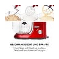 Klarstein Lucia Rossa 2G - Universal Küchenmaschine, Rührmaschine, 1200 W, 5,2 Liter, planetarisches Rührsystem, Fleischwolf, Pa