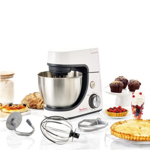 MOULINEX YY4320FG Masterchef Gourmet Pastry Robot Kit Gebäck, Mixer, Gemüseschneider - 8 Geschwindigkeiten - Weiß