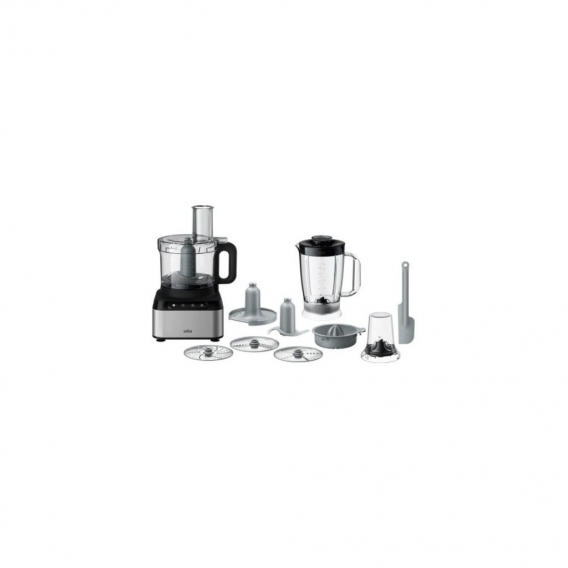 Braun Domestic Home FP 3233SI PurEase Edelstahl-Schwarz, Küchenmaschine, Mixen