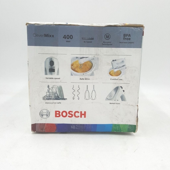 Bosch Mixer CleverMixx MFQ2600X Mixer mit Schüssel, 400 W, Anzahl der Geschwindigkeiten 4, Turbo-Modus, Weiß