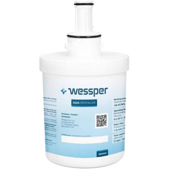 Wessper® Kühlschrank Wasserfilter Ersatz für Samsung Aqua-Pure Plus DA29-00003G DA29-00003B DA29-00003A DA29-00003A-B DA2900003A