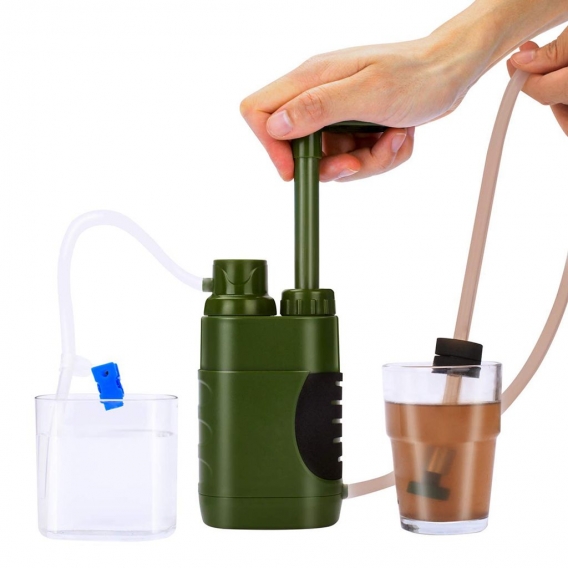 Outdoor Wasserfilter Survival Wasseraufbereiter Camping Notfall Wasserfilter System für Familie Proviant Camping Wandern