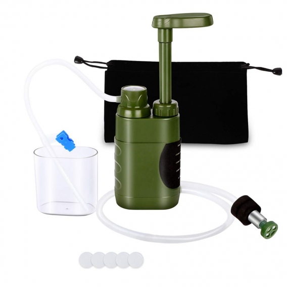 Outdoor Wasserfilter Survival Wasseraufbereiter Camping Notfall Wasserfilter System für Familie Proviant Camping Wandern