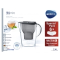 BRITA Wasserfilter Marella im Vorratspack mit 6 x Maxtra Kartuschen, Farbe Graphit