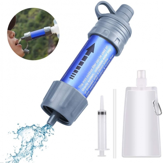 Mini Wasserfilter Outdoor Camping Trekking Wasserfilter Wasseraufbereitung Trinkwasser Strohwasser Notfall Reiniger