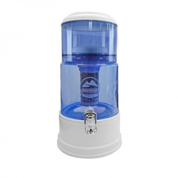 MAUNAWAI® PI®PRIME K2 BL Quelle Wasserfilter mit Glasbehälter "Blume des Lebens"