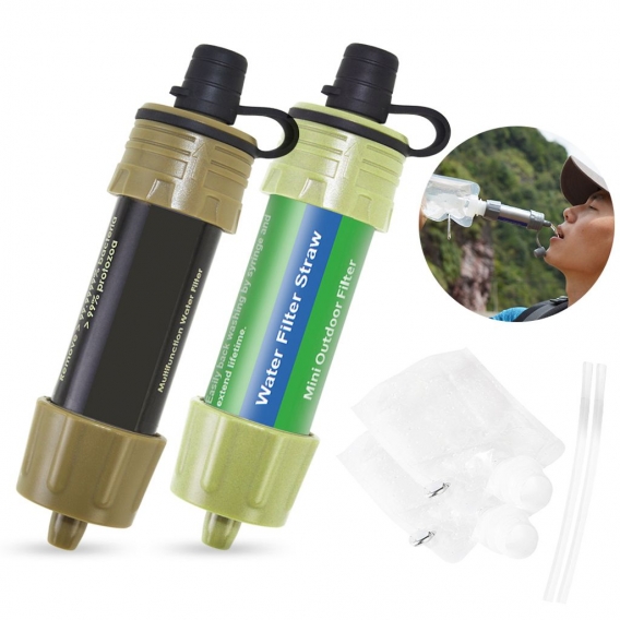 2 PCS Au?enwasserfilter Strohwasserfiltrationssystem Wasseraufbereiter fš¹r Notfallvorsorge Camping Travelling Backpacking