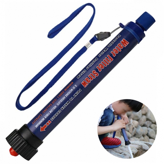 Wasserfilter-Strohhalm tragbarer persönlicher Notfall-Filtrationsreiniger für Camping, Wandern, Reisen, Survival & Rucksackreise