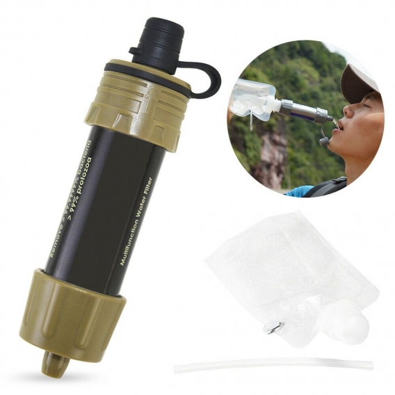 Wasserfilter Stroh Trinkwasserfilter Wasser Filtrationssystem Wasserreiniger für Notfallvorsorge Camping Reisen