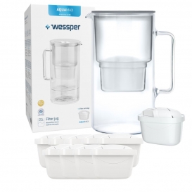 More about Glas Wasserfilter Kanne 2.5 L mit 10 Filterkartuschen, Reduziert Kalk und Chlor