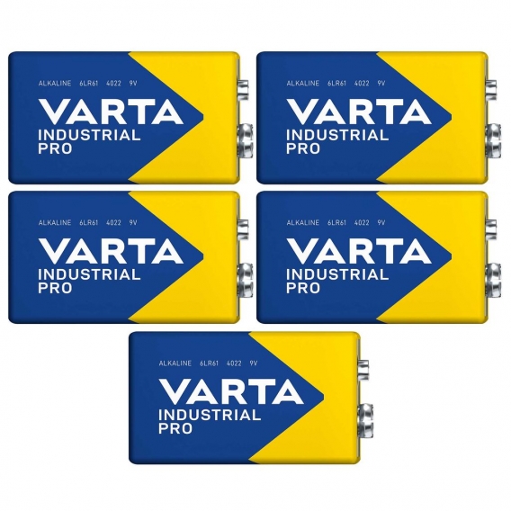 Varta 4022 5X Industrial 9V Block Batterie Alkaline