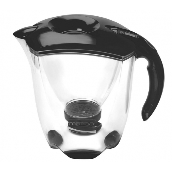 MAVEA Wasserfilter Pitcher 2,4 Liter inkl.1 x Filter MicroDisc Kunststoff  – weiß / schwarz