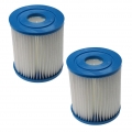 vhbw 2x Filterkartusche Ersatz für Bestway Flowclear Filter Größe 1 (58093) für Swimmingpool, Filterpumpe - Wasserfilter, Blau, 