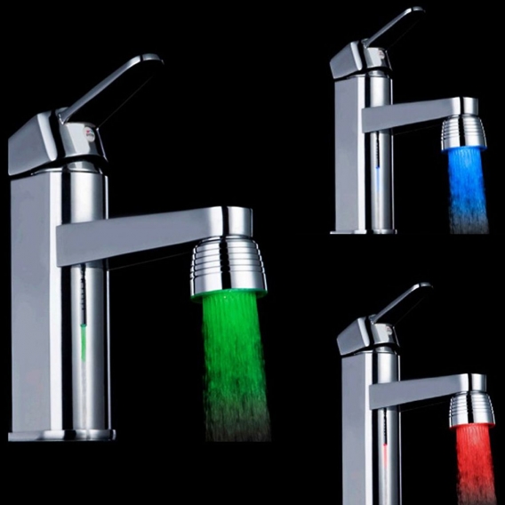 LED Wasserhahn Schwenkbarer Auslaufhahn Leuchtender LED Wasserhahn mit Temperatursensor