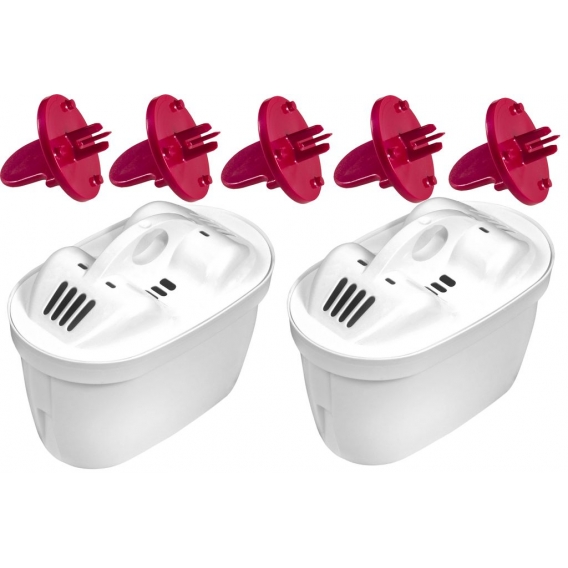 5 Adapter für Brita PerfectFit Tischwasserfilter zur Nutzung von MultiMax+ u. a. Patronen inklusive 2 MultiMax+-Kartuschen