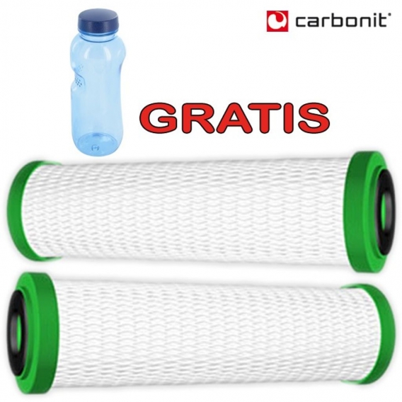 Carbonit NFP Premium 2er Set Wasserfilter + GRATIS Kavodrink Tritan Flasche Wasserflasche