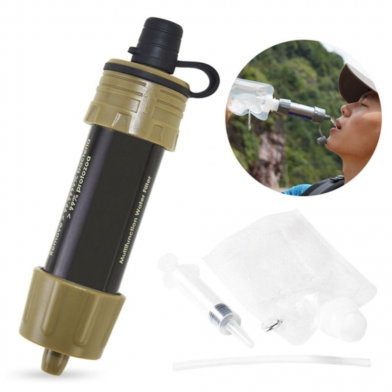 Wasserfilter Outdoor Tragbarer Camping Wasseraufbereitung Entfernt 99.99% Bakterien Filter auf 0,01 Microns