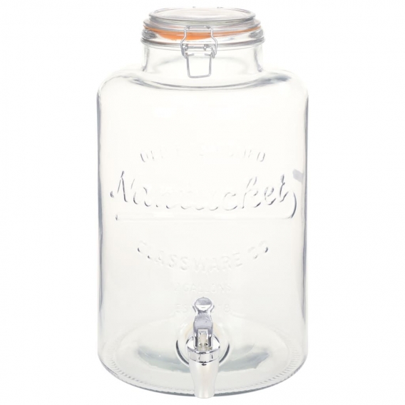 CLORIS - Möbel Wasserspender XXL mit Zapfhahn Transparent 8 L Glas - Beständig & Modernes Design,18,7 x 36 cm1parcel