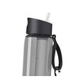 Farbe Grau Tragbare Wasserfilterflasche - Notfall-Wasserfilterflasche mit 4-stufigem integriertem Filterstroh zum Wandern, Rucks