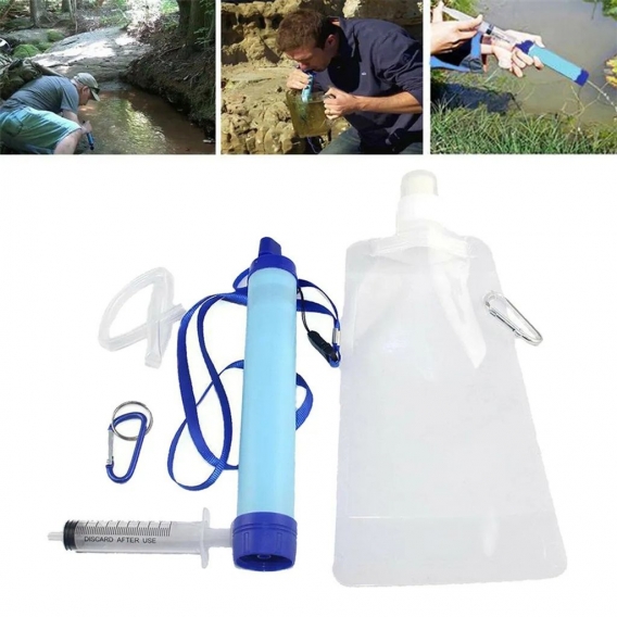 Trinkwasserfilter Wasseraufbereiter für den Außenbereich, tragbare Strohwasseraufbereitungsfiltration, Wild Survival Ultrafiltra