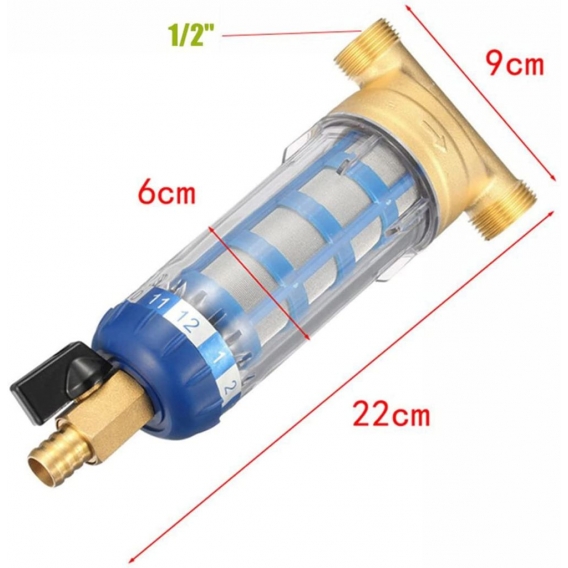 AcserGery Wiederverwendbarer Wasserfilter für Spin-Down-Sedimentfilter - Außengewinde - Brunnenwasserschlauch Sedimentfilter - S