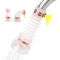 AcserGery Küche, 2 Stück Mini 360 Grad drehbarer Wasserfilter 360 ° Küchenwasserfilter, Haushaltswasserfiltersprüher (Rosa)