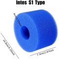 AcserGery 4 Stück Spa Filter Filterschwamm für Typ S1, waschbarer Ersatz für Intex S1 Typ Filterpapierkartusche Reinigungswerkze