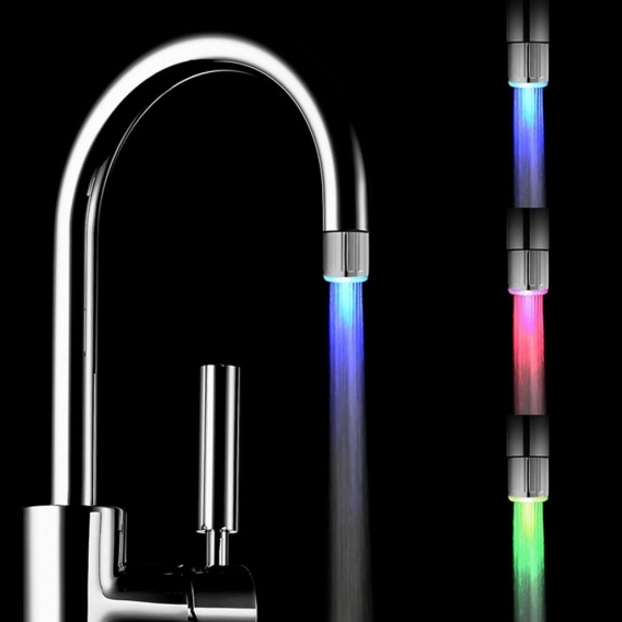 2 Packung Bunte LED Wasser Wasserhahn mit 3 Farben wechseln Temperaturkontrolle, Wasser-Wasserhahn-Hahn Für Küche und Maßnahmen.