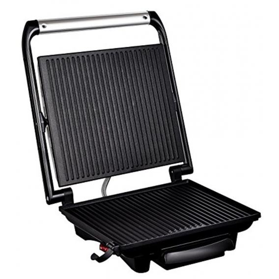 Tefal Kontaktgrill GC241D Inicio aus Edelstahl, Grillfläche 29 x 26 cm, antihaftbeschichtete Grillplatten, integr. Thermostat