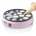 Bestron Poffertjes Maker im Retro Design, Mini Pfannkuchen Automat, mit Antihaftbeschichtung, Sweet Dreams, 800 W, Farbe: Rosa