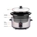 Alpina Slow Cooker - Schongarer - 3,5 Liter - Keramik-Innenbehälter - 3 Heizstufen - Edelstahl