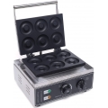 50-300℃ Mini Donut Maker 7.5cm Donutmaschine 6 Löcher Doppelseitige Waffelkrapfenmaschine 1550W 220V