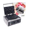 50-300℃ Mini Donut Maker 7.5cm Donutmaschine 6 Löcher Doppelseitige Waffelkrapfenmaschine 1550W 220V